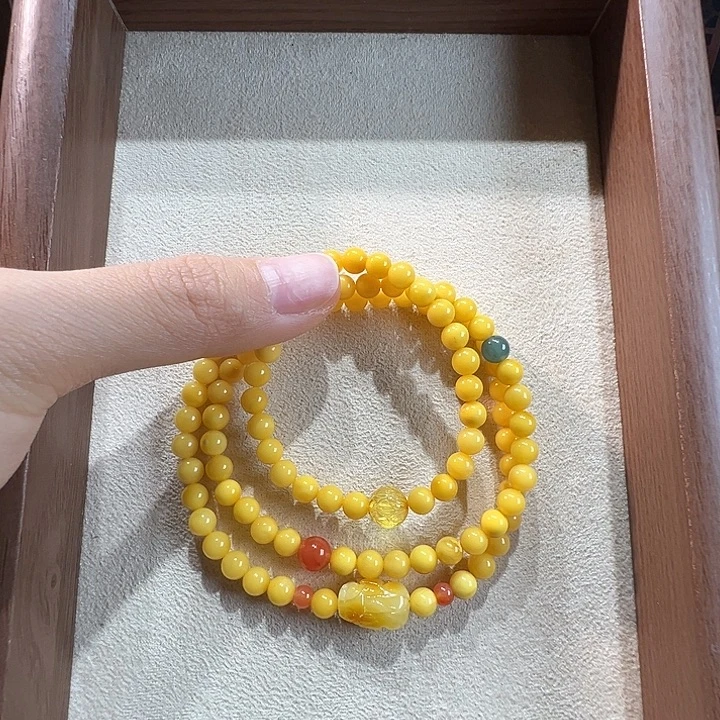 蜜蜡未镶嵌手串6mm蜜蜡手串