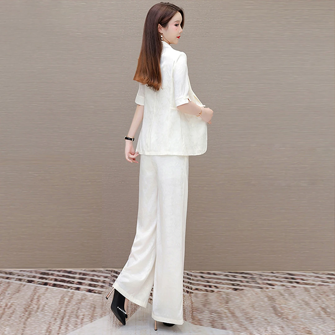 【可蓓儿】套装女2025新款夏贵夫人品牌时尚洋气减龄显瘦遮肉两件套