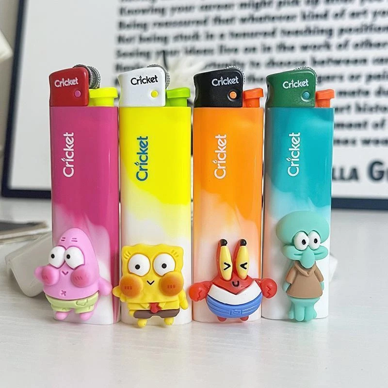 高颜值卡通打火机diy可爱新款cricket迷你海绵宝宝送男友女生潮