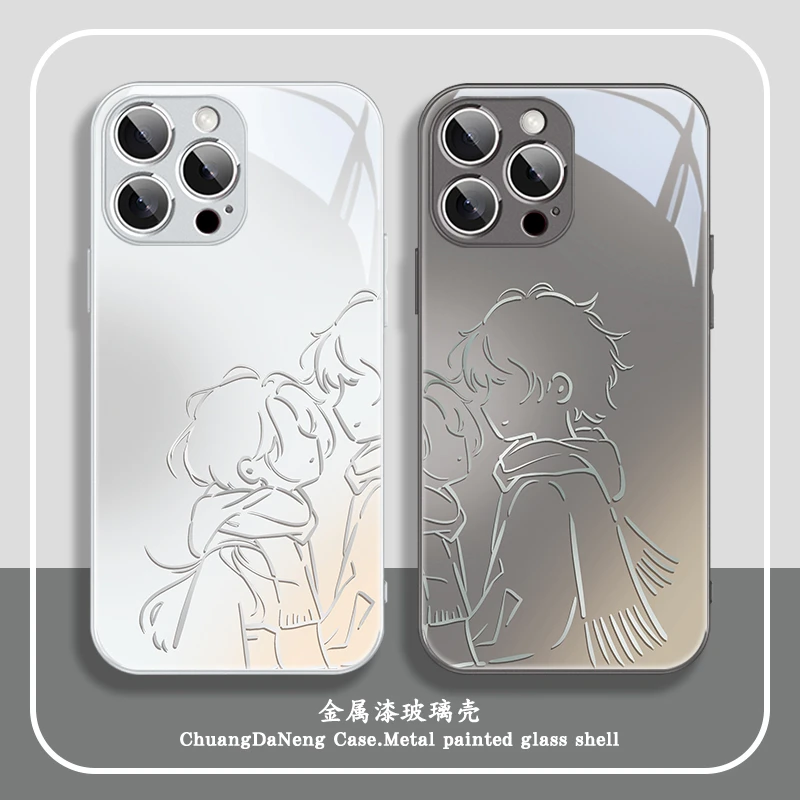 适用苹果16/华为mate70/小米15/oppo/vivo男孩女孩恩爱情侣手机壳