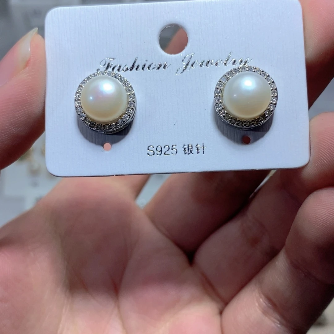 耳饰淡水珍珠银S925镶嵌
