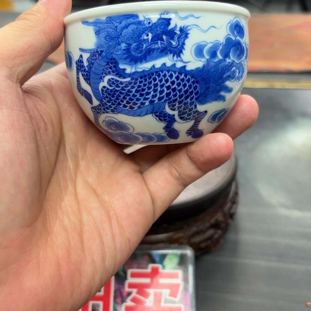 半***夏手绘麒麟缸杯杯子