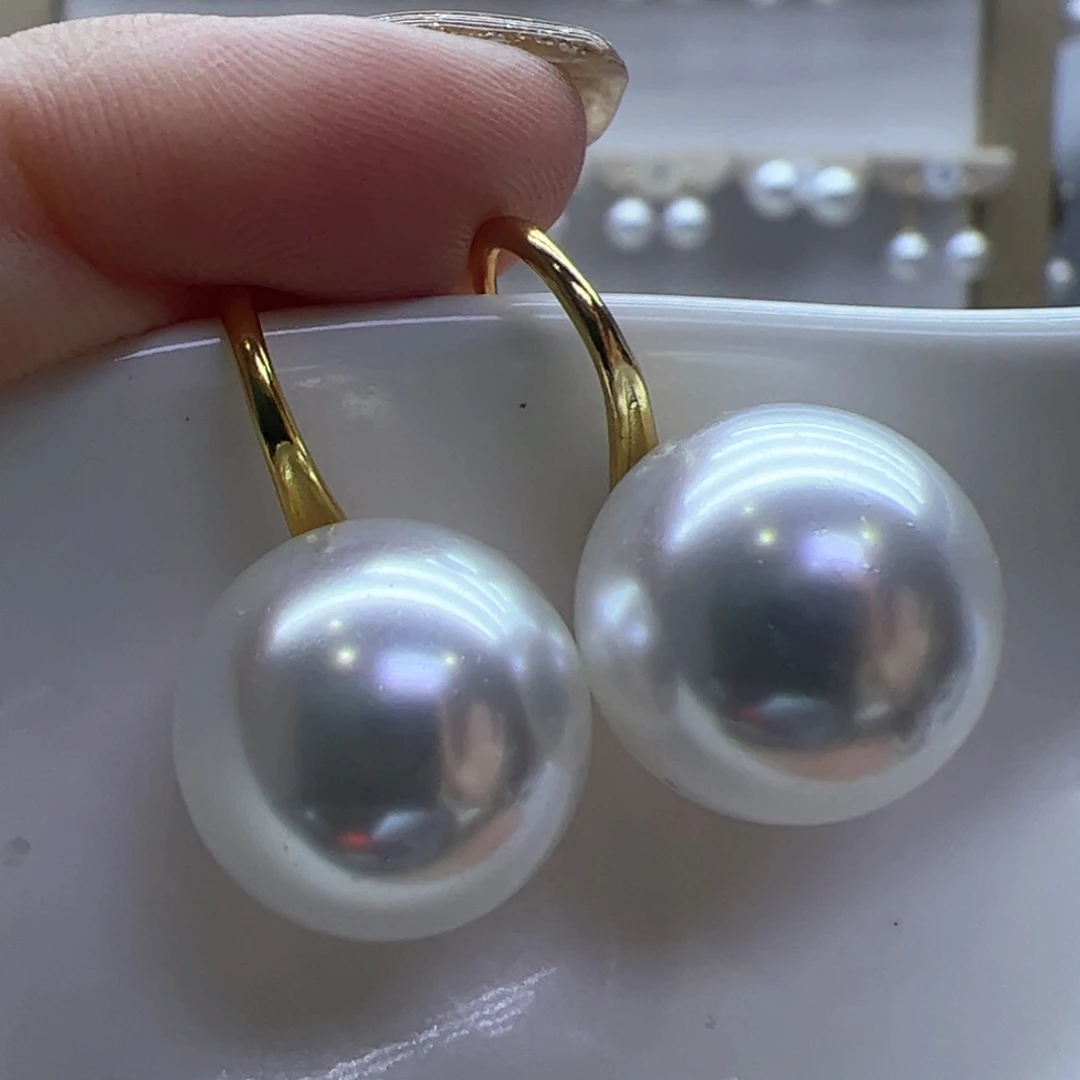 淡水珍珠耳饰18K金镶嵌