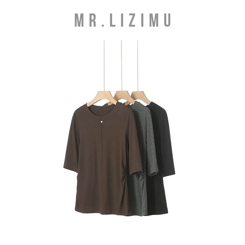 李子木先生显瘦遮肚子减龄洋气短袖女款爆款2025新款女士气质上衣
