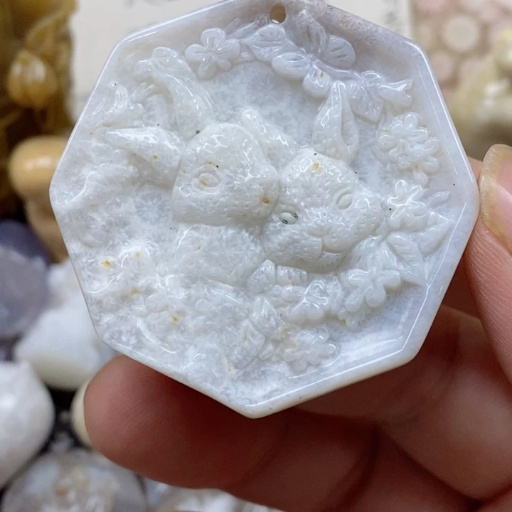 颈饰未镶嵌硅化珊瑚（珊瑚玉）