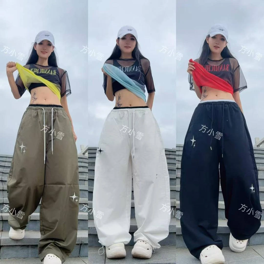 时超康SHI.CHAO.KANG.潮牌双腰头长裤阔腿休闲裤2561款