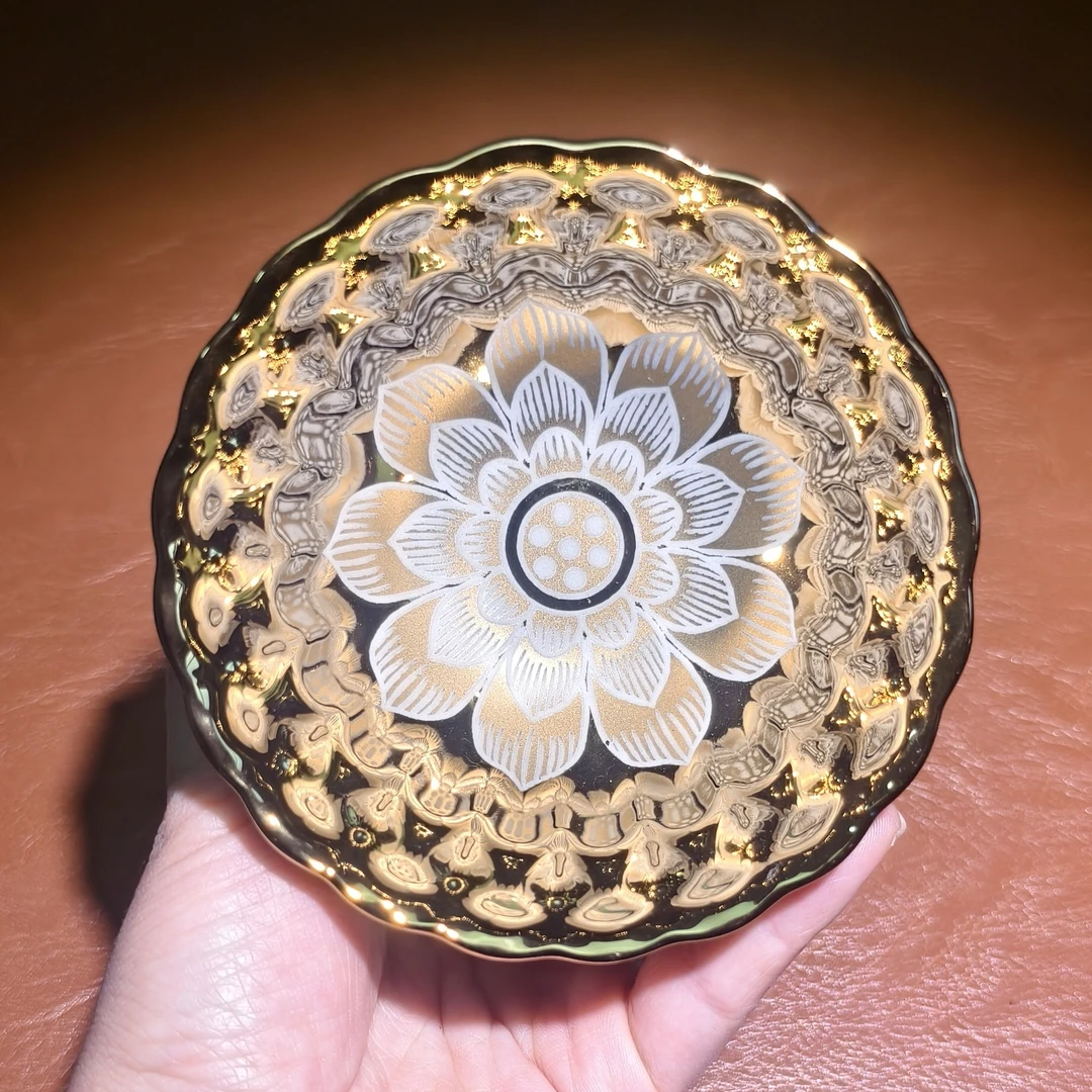 【金玉满堂九瓣荷花】喝茶喝水品茗杯陶瓷杯主人杯夜光杯