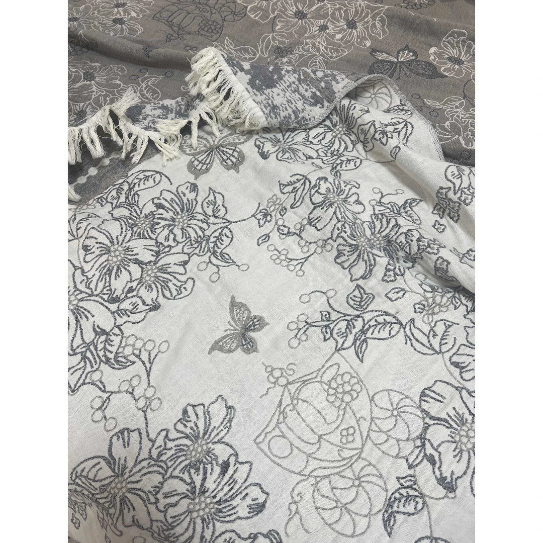 <烟雨江南>汉麻纱布重工提花毯外单尾单