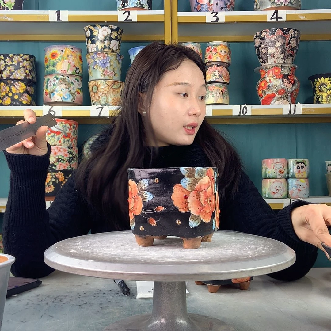 陶景德镇手工花盆163