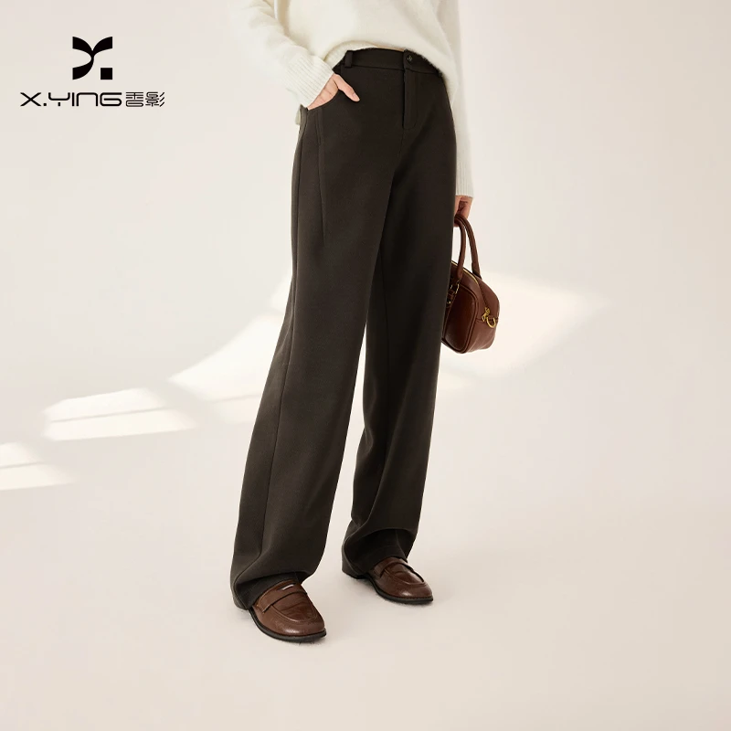 【籽言专属】K95W002休闲裤香影咖色阔腿西装裤女垂感冬季新款轻