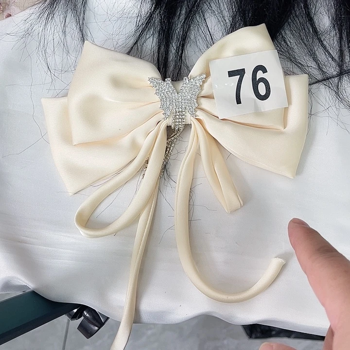 非金属皮质蝴蝶结发夹