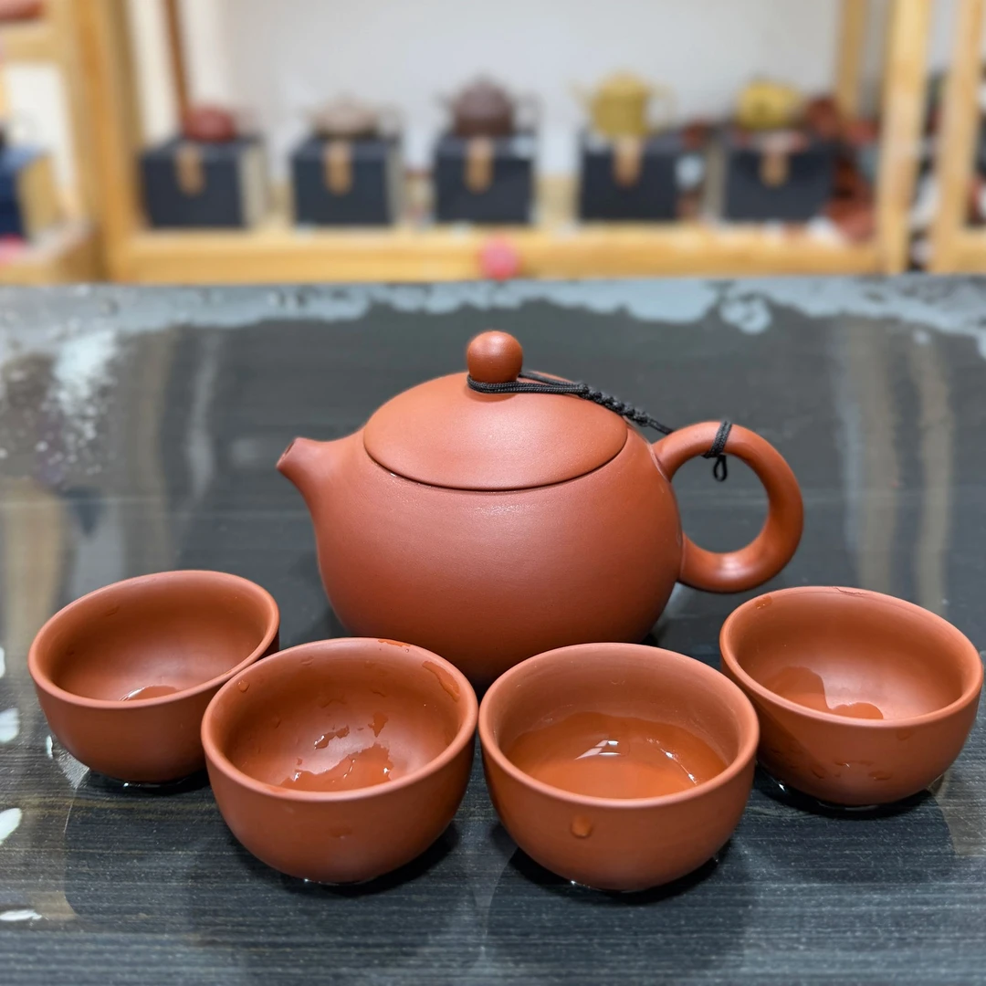 【新人礼】朱泥大红袍西施壶一壶4杯