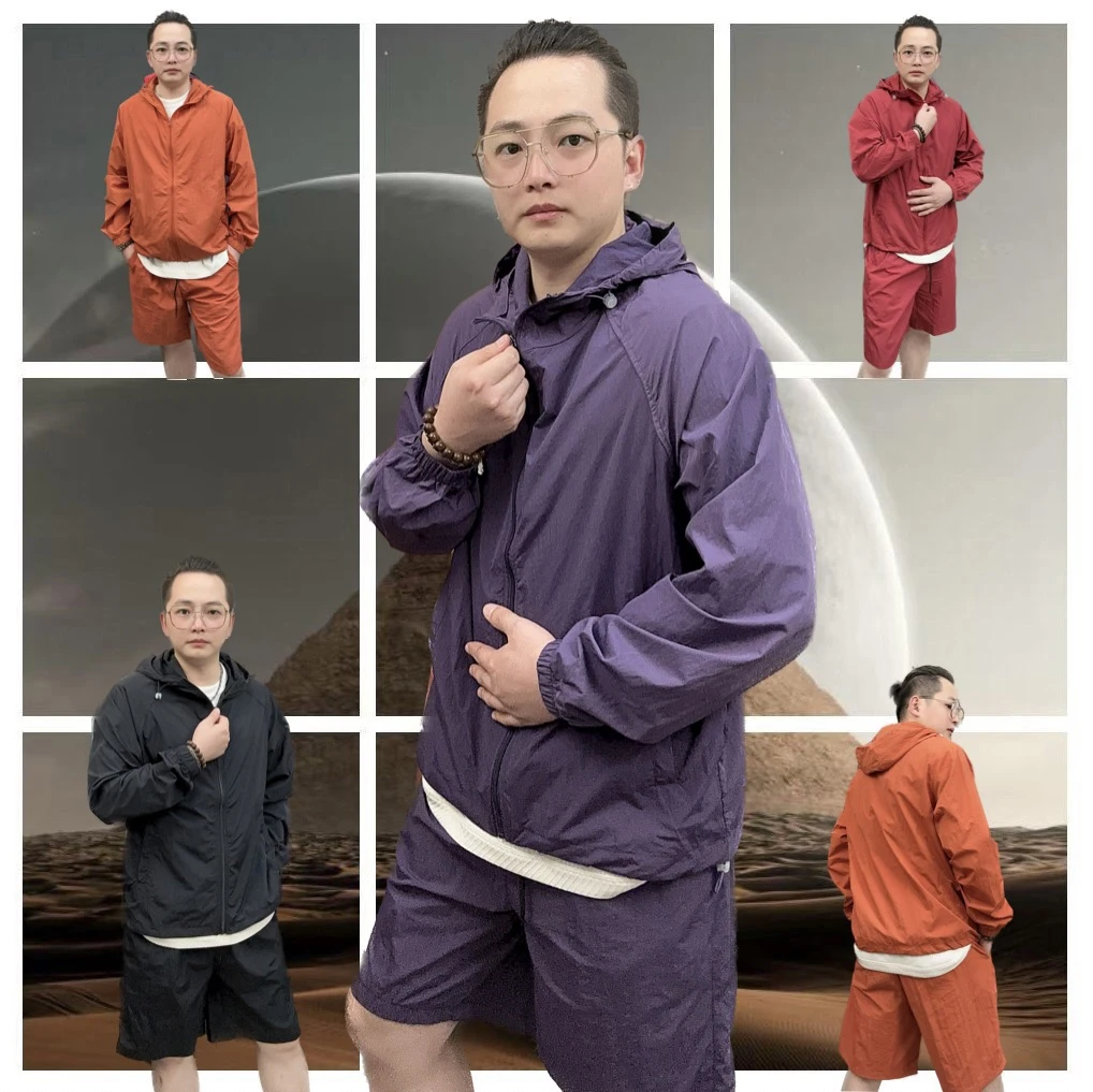 夏季防紫外线防晒衣薄款休闲冰感套装男女同款情侣装透气户外运动