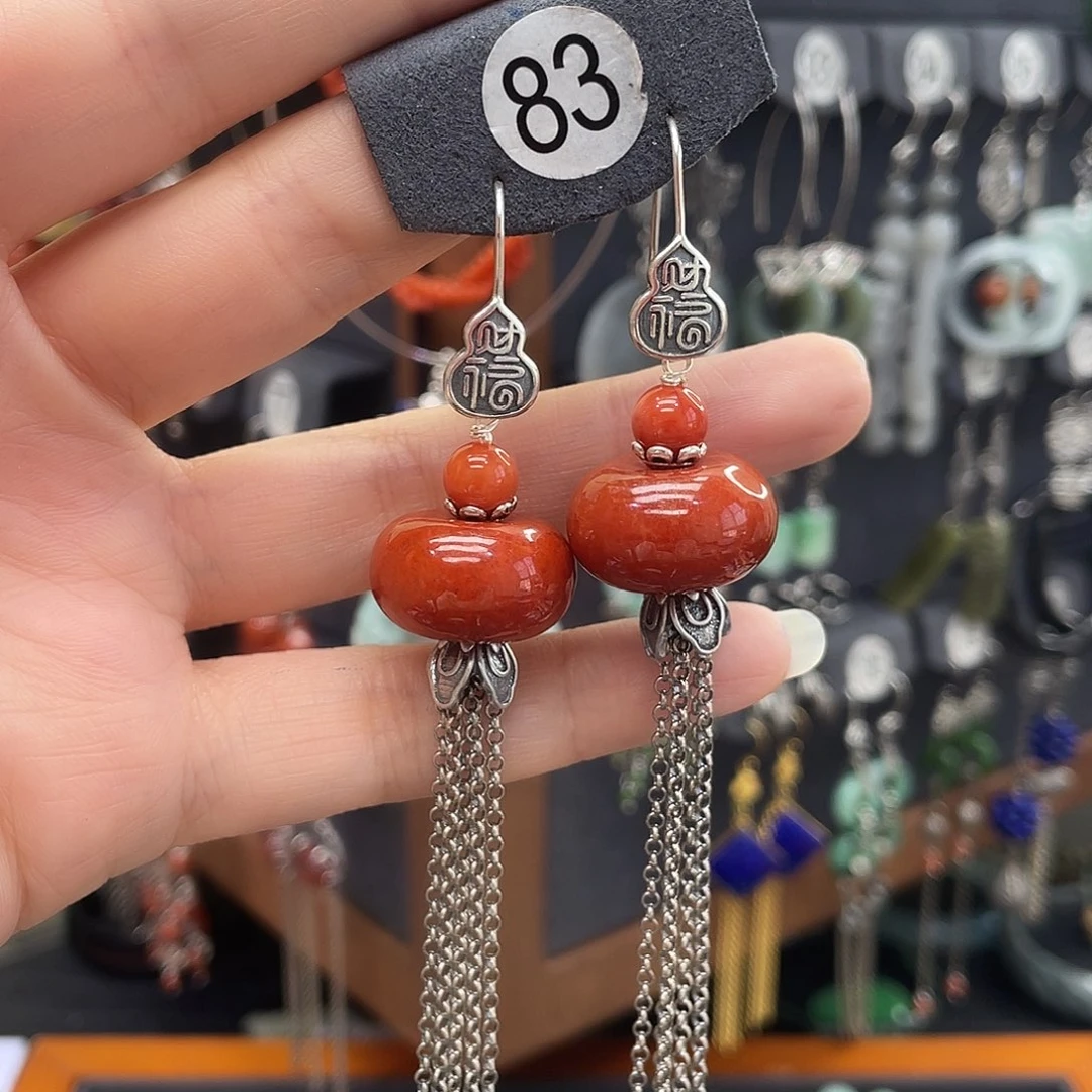 翡翠耳饰银S925镶嵌美*433yjjjhh