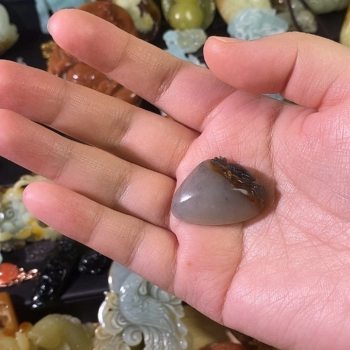 金***溪蛇纹石玉合金颈饰