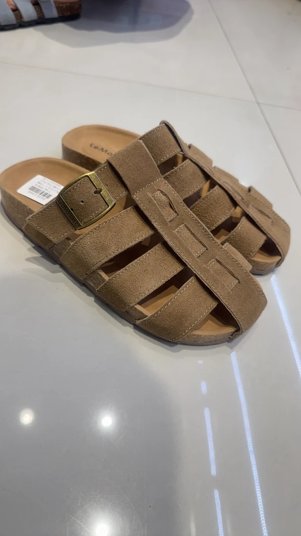 翻毛皮包头勃肯拖鞋