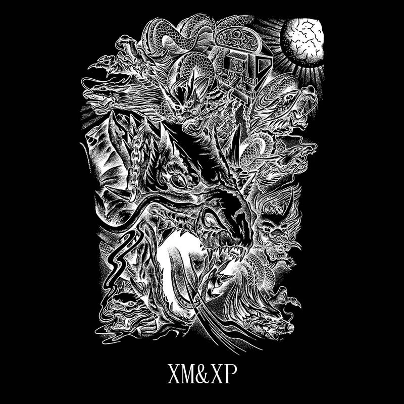 XM&XP 九龙拉棺 半臂草本纹身贴防水女持久男半永久仿真刺青果汁