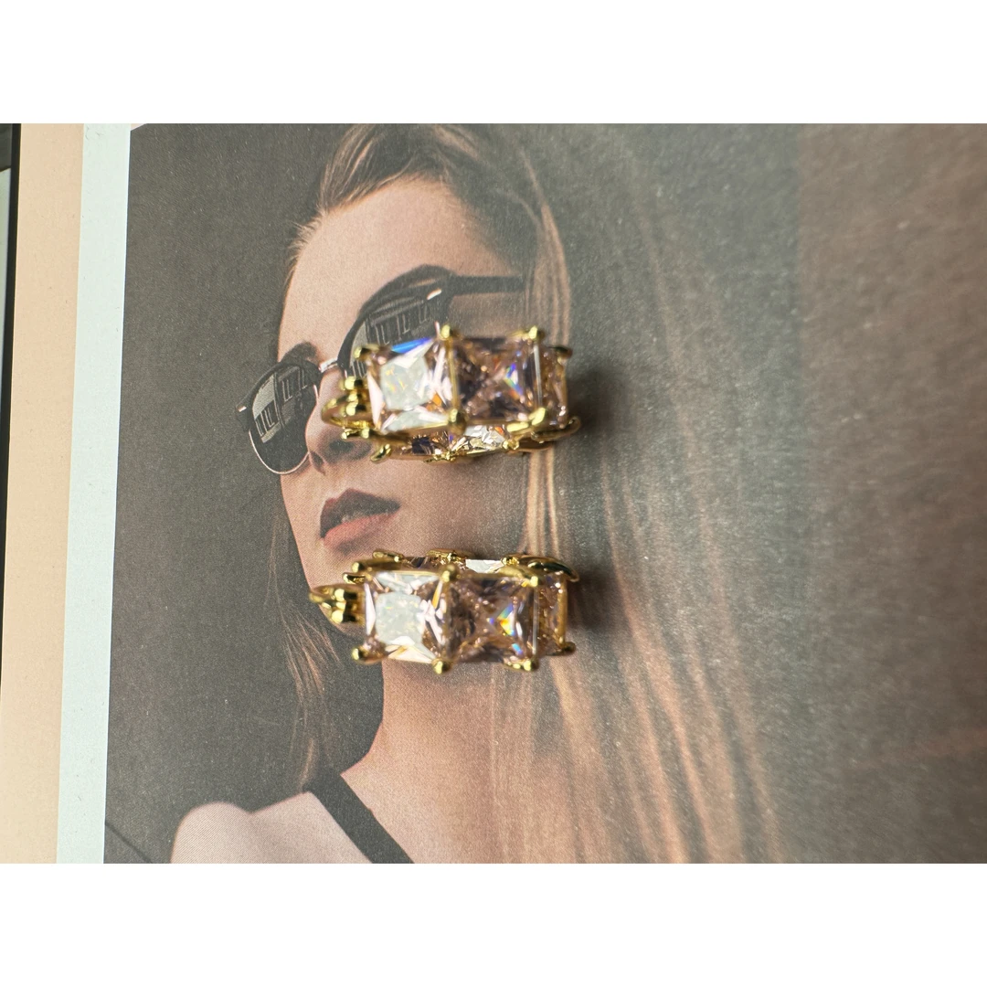 铜合金陶瓷耳饰 铜合金轻奢小众高级耳扣ed1967