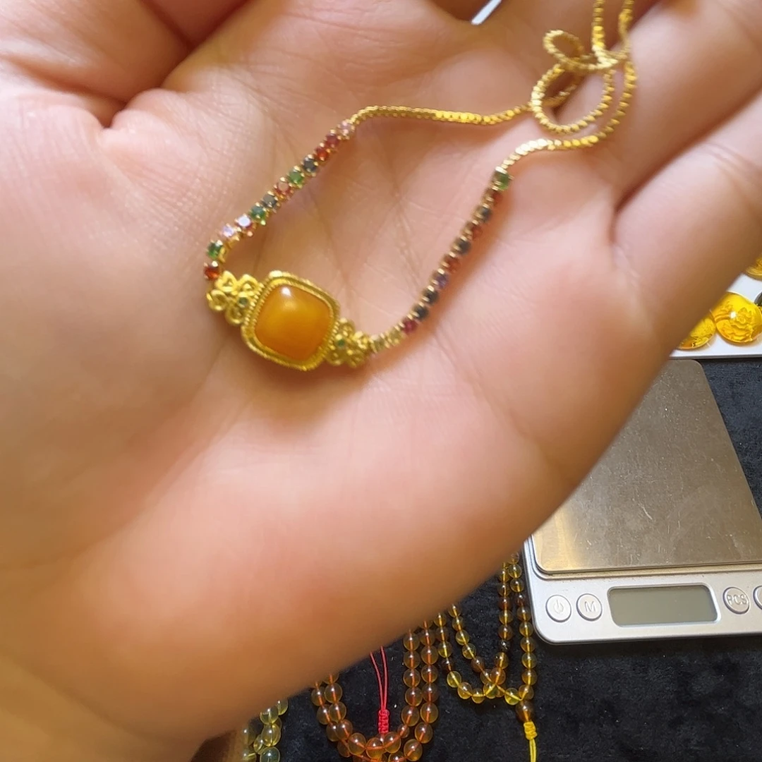 琥珀未镶嵌手链蜜蜡手链