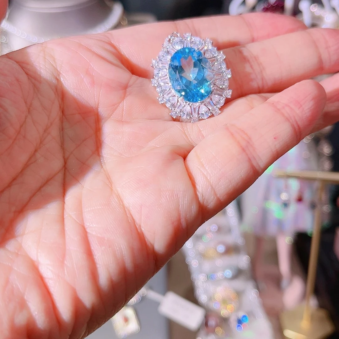 托帕石颈饰银S925镶嵌