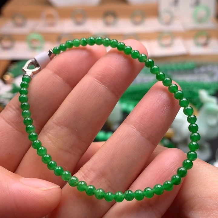 翡翠未镶嵌手链天然缅甸A货翡翠 卡3.1mm