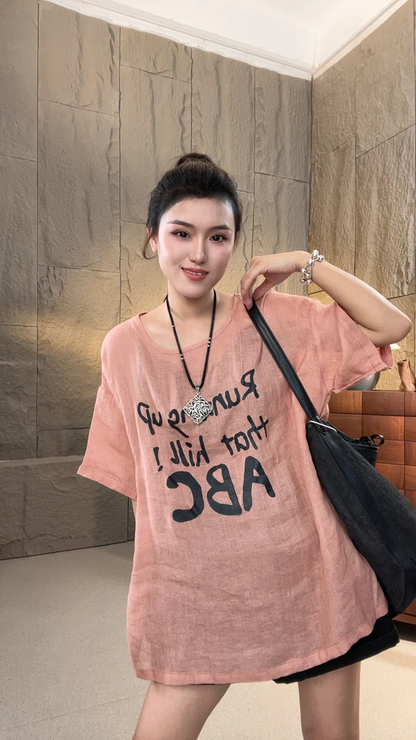 素格【6161】2025年夏季时尚潮流百分之百干洗亚麻高货女上衣
