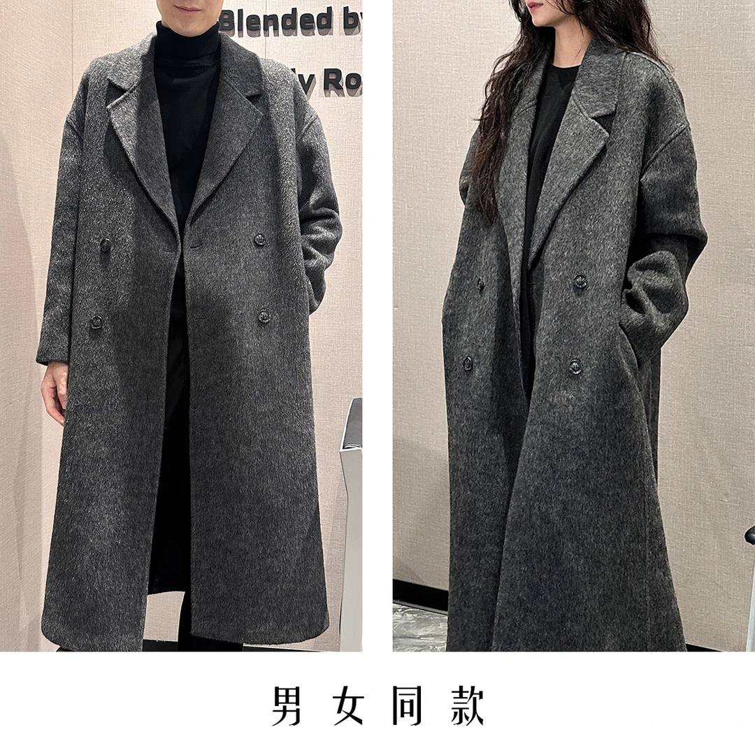 【新品反季价】双面绵羊毛男士大衣高定男女款加厚保暖毛呢外套011