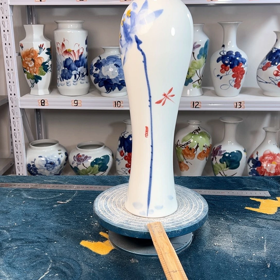 摆件景德镇陶瓷美红青听