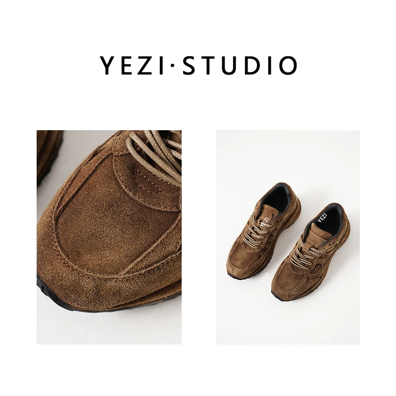 现货【荒野风声】重工水洗牛京皮羊皮里厚底增高真皮老爹鞋25349030