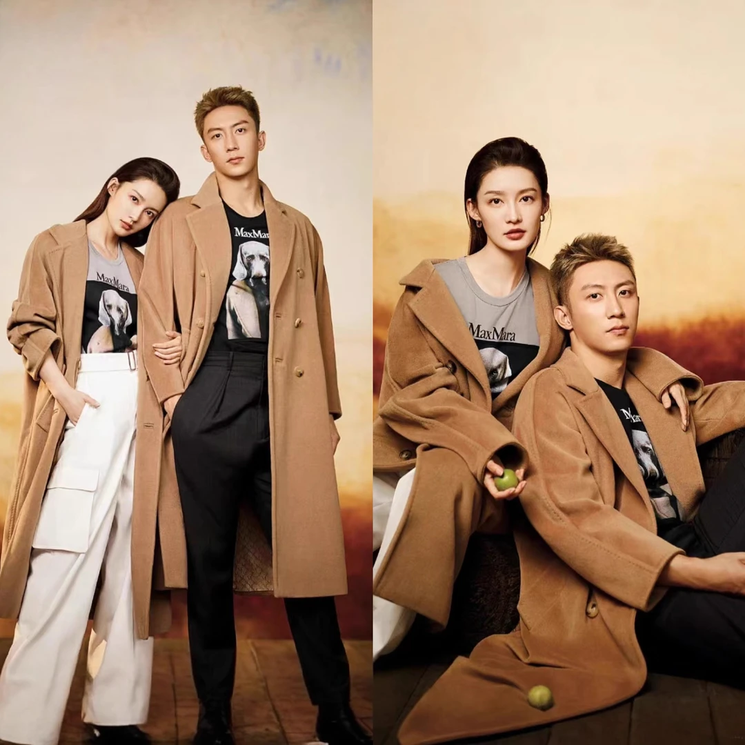 Meili-经典款101801双排扣满印内衬大衣双面毛呢外套PI24A0316