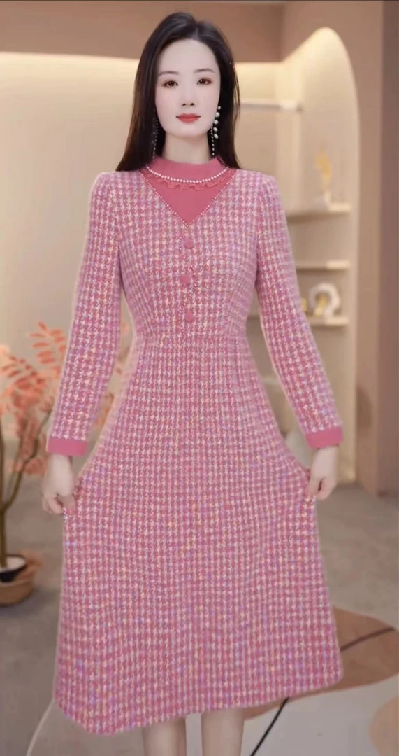 【玥欣服饰】X578 #  秋冬 新款 2025 减龄  优雅 连衣裙