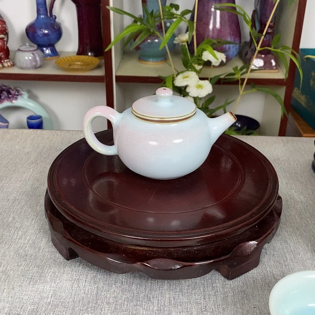 壶钧瓷茶壶西施壶手拉胚轻薄胎原矿窑变