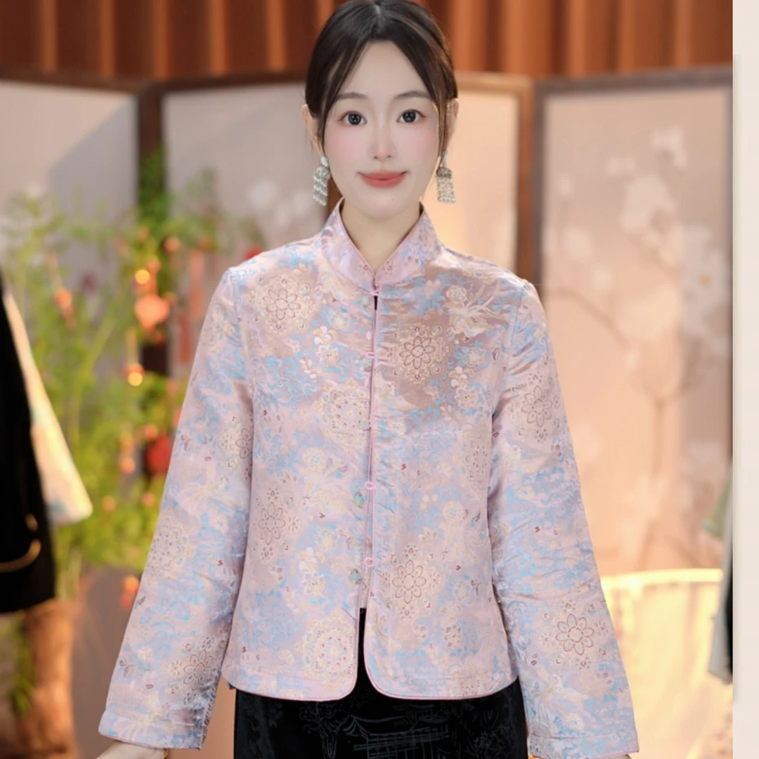《雪压枝-双面穿》2025新中式国风提花女士秋季百搭外套