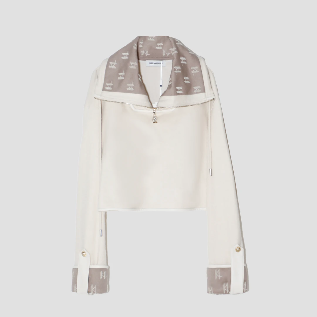 时尚宽松设计款运动风翻领卫衣DLLFY223