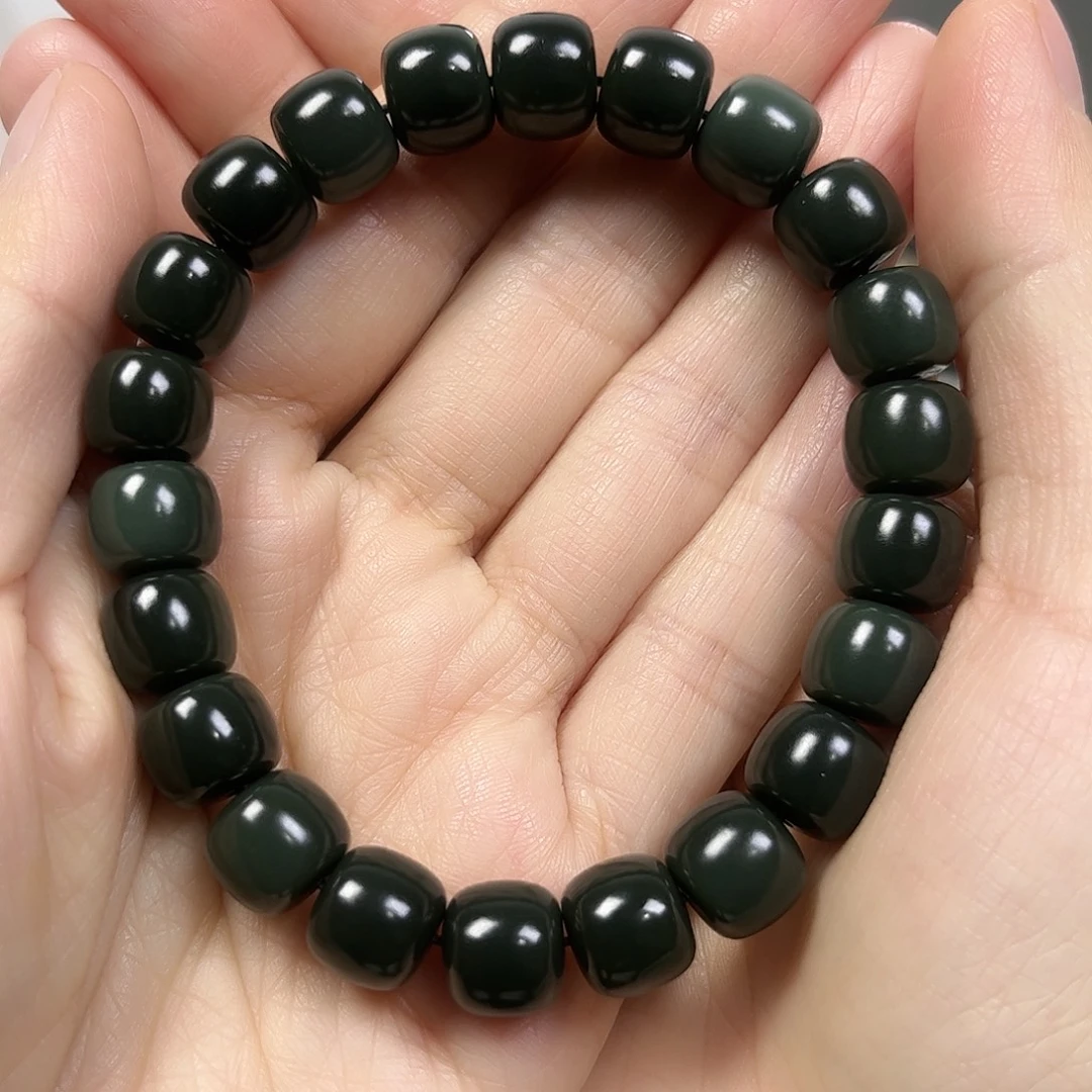 和田玉未镶嵌手串卡10老形珠珠宝级货头