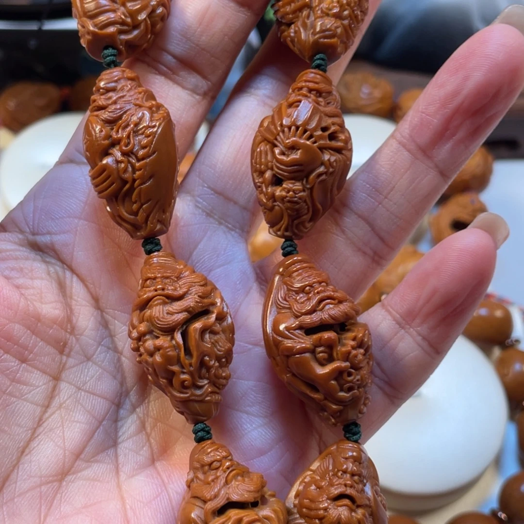 老料钟馗橄榄核手串