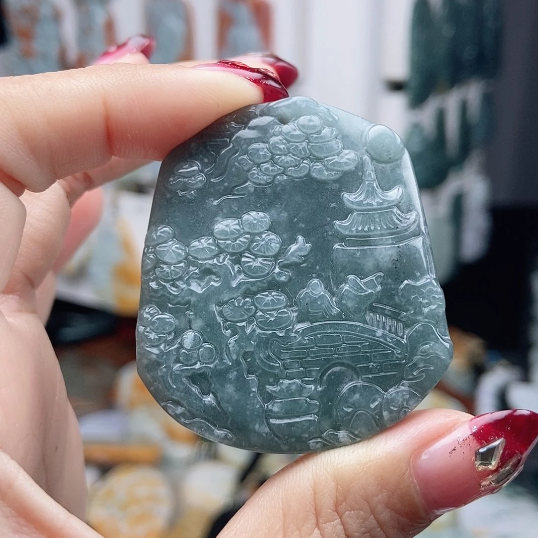 翡翠颈饰14K金镶嵌翡翠