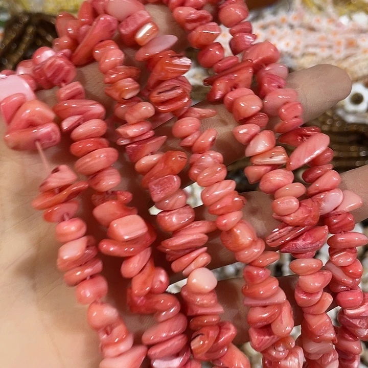 玛瑙/玉髓合金珠宝半成品3条贝壳碎石