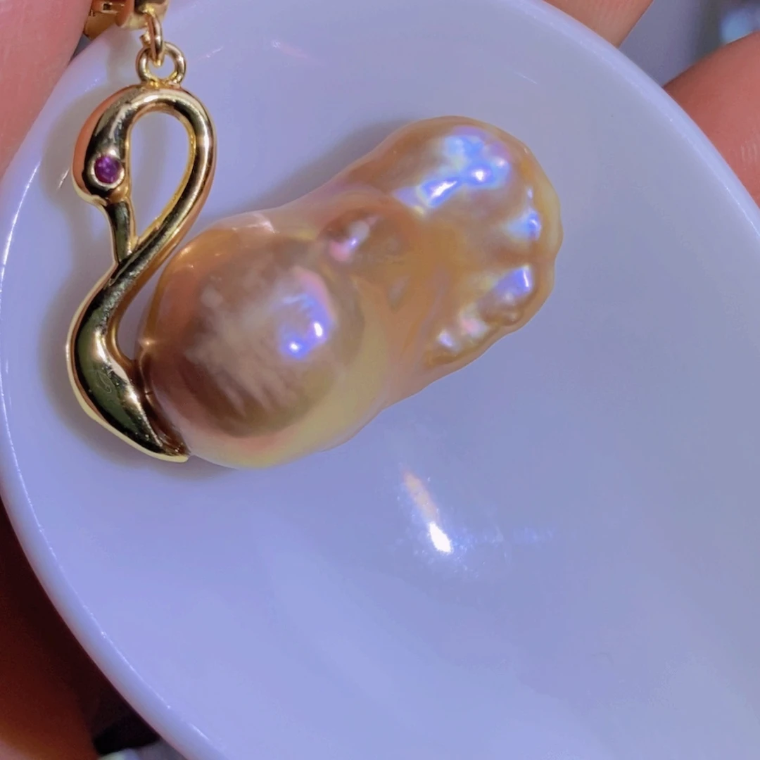 银S925镶嵌天然淡水珍珠淡水珍珠