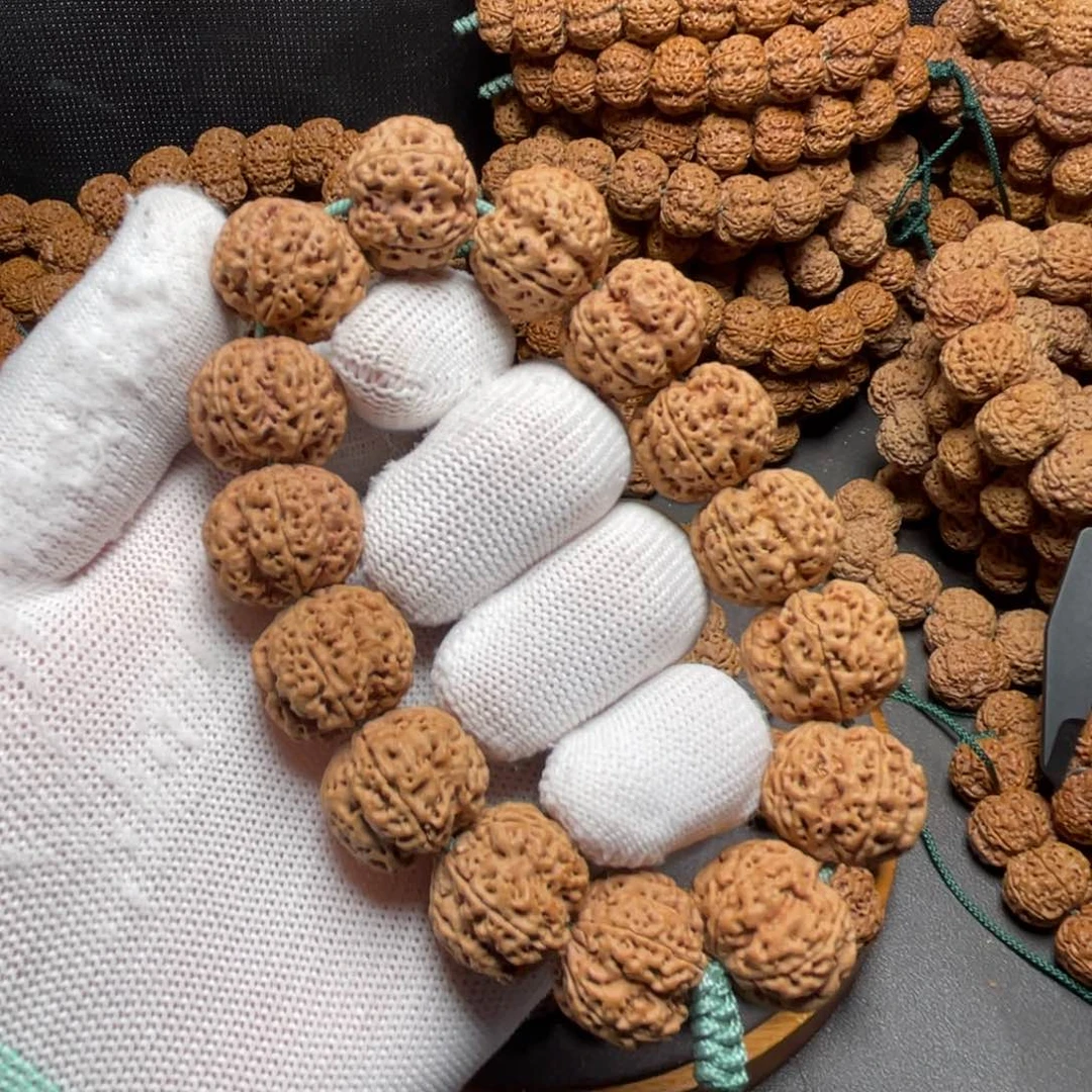 金刚菩提手串梁产区深沟蜂窝梅花双龙头货20尺