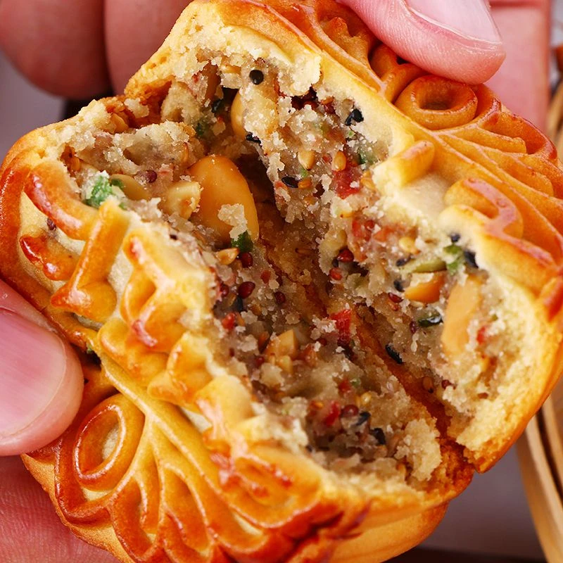 正宗广式老五仁月饼传统老式大月饼中秋糕点营养皮薄馅足零食花生