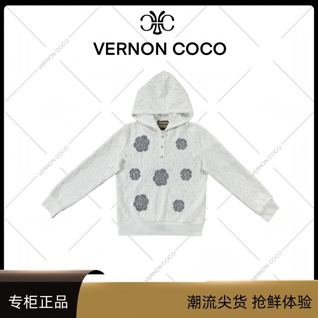 【VERNON COCO】Y30秋季山茶花休闲时尚卫衣VC397