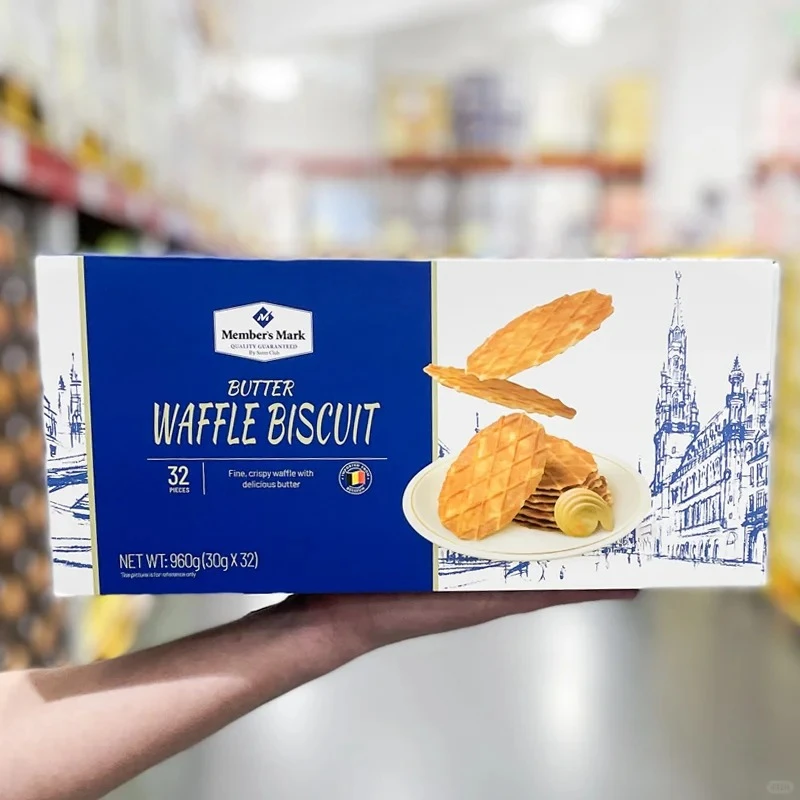 山姆代购比利时进口黄油脆华夫饼干早餐甜点下午茶零食聚餐解馋