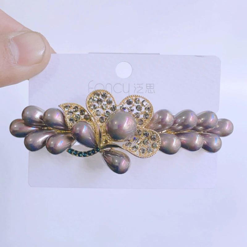 发卡女2024新款发夹头饰大号高端头发夹子高级感水钻弹簧夹马尾夹