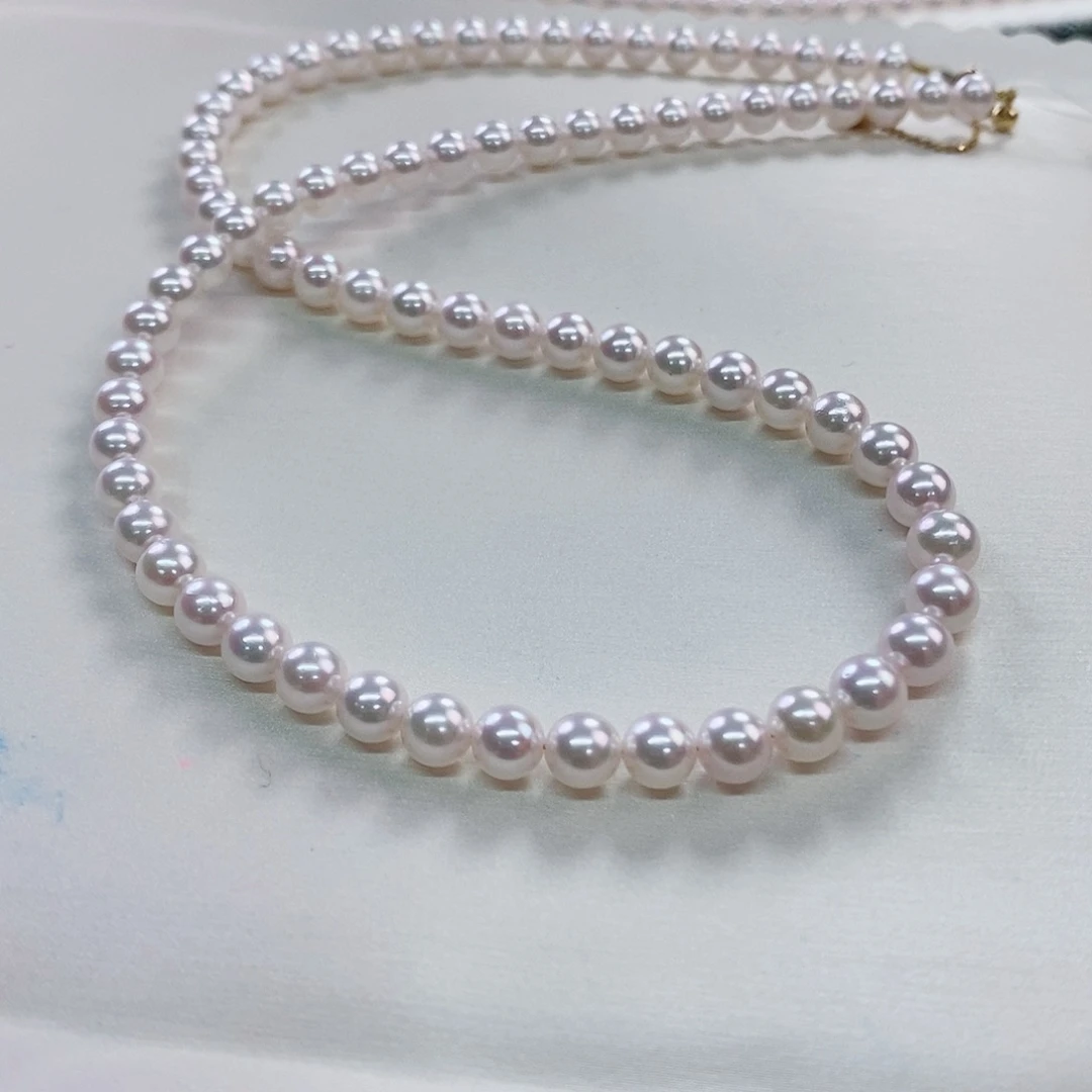 项链18K金镶嵌海水珍珠5-5.5