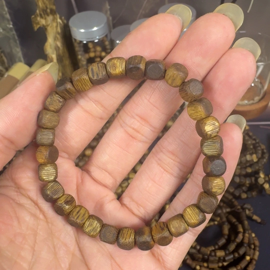 沉香碎屑沉香方糖珠奇楠沉香手链