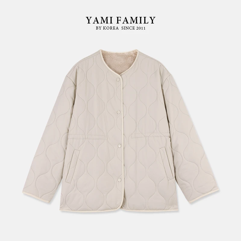 YM 2419 舒适时尚百搭经典潮流保暖冬季菱格简约圆领棉服