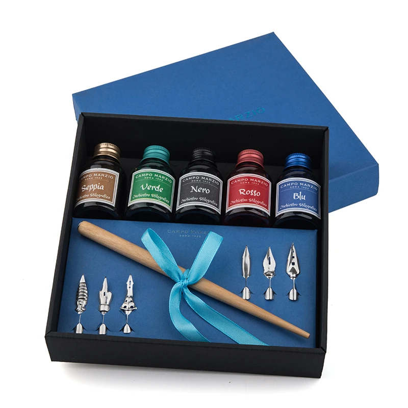 Campo Marzio凯博意大利多彩墨水钢笔套装蘸水笔学生练字钢笔礼盒