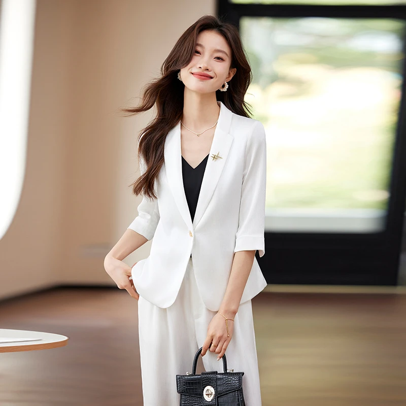 春夏轻职风中袖七分袖时尚小西服韩版气质修身小个子短款小西装