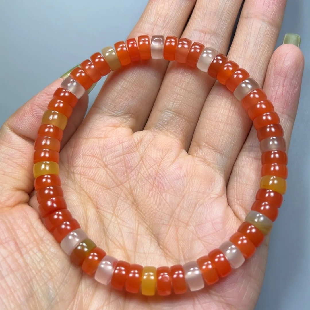 南红玛瑙多宝药片7mm未镶嵌